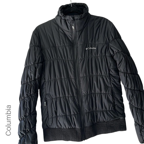 COLUMBIA WOMEN’S OMNI HEAT BLACK QUILTED BOMBER JACKET POCKETS | LARGE - Picture 1 of 12